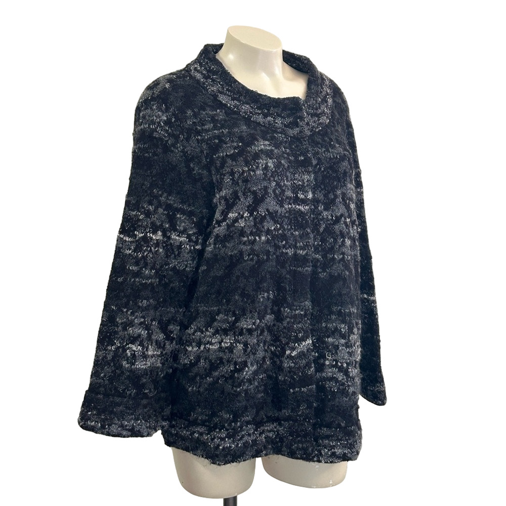 EILEEN FISHER Wool/Mohair Boucle Fuzzy Cardigan XL as is ( a few pulls )